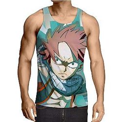 Fairy Tail Tank Tops - Natsu Agnry Face    Tank Top IPW