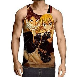 Fairy Tail Tank Tops - Glamorous Natsu Lucy Siting   Tank Top IPW