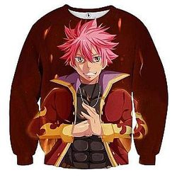 Fairy Tail Sweatshirts - Natsu Without Scarf  Sweatshirt IPW