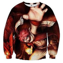 Fairy Tail Sweatshirts - Natsu Red Contrast  Sweatshirt IPW