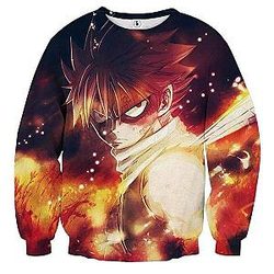 Fairy Tail Sweatshirts - Fired On Natsu  Sweatshirt IPW