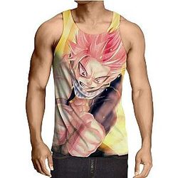 Fairy Tail Tank Tops - Punch Natsu Face Fan art Tank Top IPW