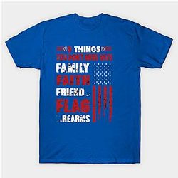 5 things you don't mess with Family faith friends flag firearms - veteran t shirts design, typographic poster or t-shirt. Classic T-shirt TP1002
