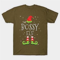 BOSSY Elf Family Matching Christmas Group Funny Gift Classic T-shirt TP1002