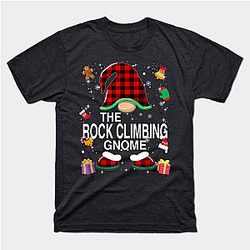 Rock Climbing Gnome Buffalo Plaid Matching Family Christmas Classic T-shirt TP1002