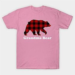 Grandma Bear Red Plaid Christmas Pajama Family Classic T-shirt TP1002