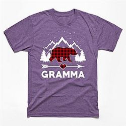 Gramma Bear Buffalo Plaid Matching Family Christmas Pajama Classic T-shirt TP1002
