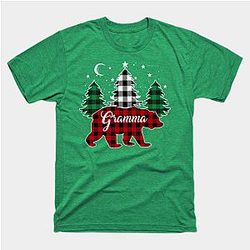 Gramma Bear Buffalo Red Plaid Matching Family Christmas Classic T-shirt TP1002
