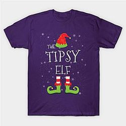 TIPSY Elf Family Matching Christmas Group Funny Gift Classic T-shirt TP1002