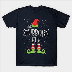 STUBBORN Elf Family Matching Christmas Group Funny Gift Classic T-shirt TP1002