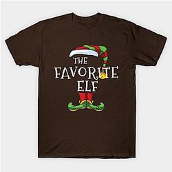 the Favorite Elf Family Matching Christmas Classic T-shirt TP1002