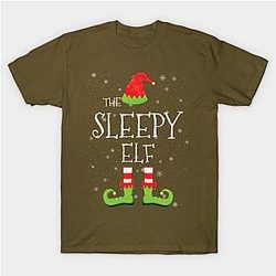 SLEEPY Elf Family Matching Christmas Group Funny Gift Classic T-shirt TP1002