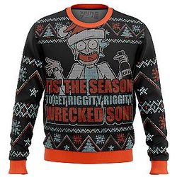 Rick and Morty Tis The Season Ugly Christmas Sweater ANA2207