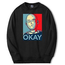 One Punch Man Sweatshirts - Anime Pullover Printed Sweatshirt