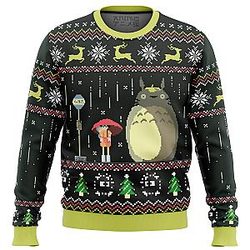 Studio Ghibli Totoro Rain Ugly Christmas Sweater ANA2207