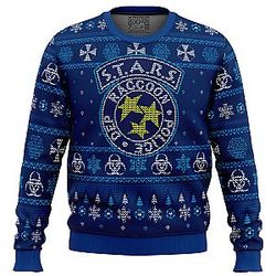 STARS Racoon City Police Resident Evil Ugly Christmas Sweater ANA2207