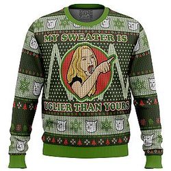 Karen Yelling at Grumpy Cat Meme Ugly Christmas Sweater ANA2207