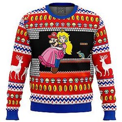 Mario Bowser's Castle Ugly Christmas Sweater ANA2207