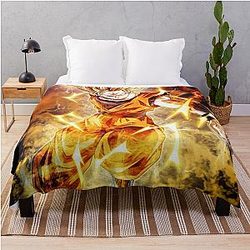 Dragon Ball Blankets - Dragon Ball Z Songoku Fire Throw Blanket