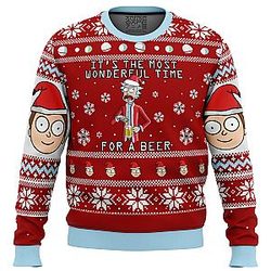 Rick and Morty Time for a Beer Ugly Christmas Sweater ANA2207
