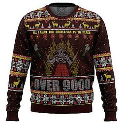 DBZ Goku Over 9000 Dragon Ball Z Ugly Christmas Sweater ANA2207
