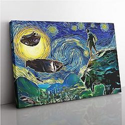 Black Panther Starry Night Wakanda Canvas Print Wall Art ANA2207