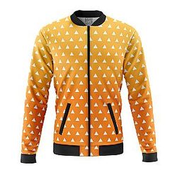 Zenitsu Agatsuma Demon Slayer Fleece Bomber Jacket ANA2207