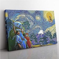 Happy Bonding Gintama Starry Night Canvas Print Wall Art ANA2207