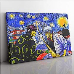 Samurai Warriors Gintama Starry Night Canvas Print Wall Art ANA2207