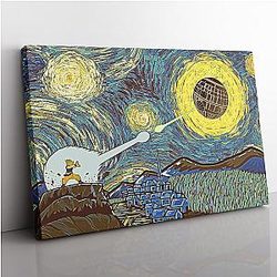 Goku vs Death Star Starry Night Canvas Print Wall Art ANA2207