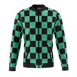 Tanjiro Kamado Demon Slayer Quilted Bomber Jacket ANA2207