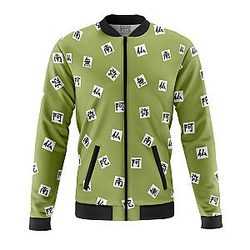Gyomei Himejema Demon Slayer Fleece Bomber Jacket ANA2207