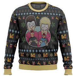 Beavis and Butthead Surprise Reaction Ugly Christmas Sweater ANA2207