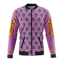 Giorno Giovanna Anime Jojo’s Bizarre Adventure Fleece Bomber Jacket ANA2207