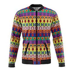 All Symbols Pattern Jojo’s Bizarre Adventure Fleece Bomber Jacket ANA2207