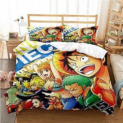 One Piece Bedding Sets - One Piece Anime Comforter Cover Soft Duvet Pillow Bedding Set