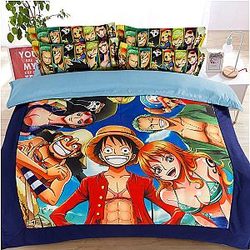 One Piece Bedding Sets - One Piece Anime Characters Comforter Cover Soft Duvet Pillow Bedding Set