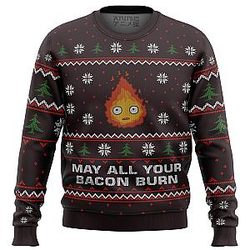 Ghibli May All Your Bacon Burn Ugly Christmas Sweater ANA2207