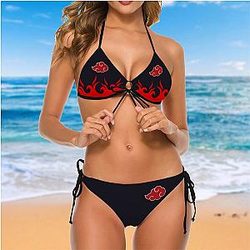 Naruto Swimsuits - Akatsuki 2 Pieces Bikini Anime Cosplay Costume