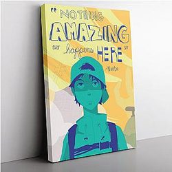 Nothing Amazing Happens Here FLCL Canvas Print Wall Art ANA2207