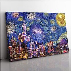Disneyland Starry Night Canvas Print Wall Art ANA2207