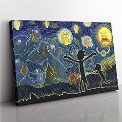 Rick and Morty Starry Night Canvas Print Wall Art ANA2207