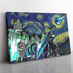 Final Fantasy 7 Starry Night Midgar Canvas Print Wall Art ANA2207