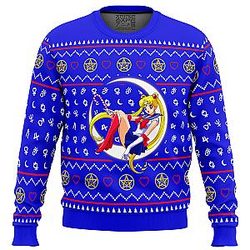 Sailor Moon Sitting on Moon Ugly Christmas Sweater ANA2207