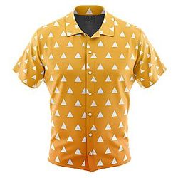 Zenitsu Agatsuma Demon Slayer Button Down Hawaiian Shirt ANA2207