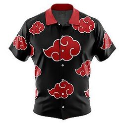 Naruto Akatsuki Button Down Hawaiian Shirt ANA2207