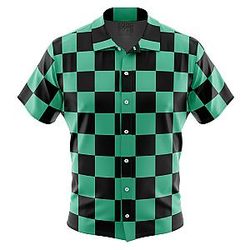 Tanjiro Kamado Demon Slayer Button Down Hawaiian Shirt ANA2207