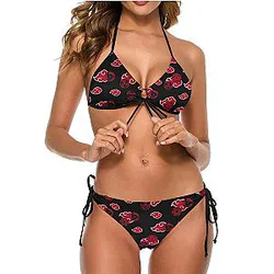 New Anime Konoha Hokage Kakashi Pain Cosplay Costumes Swimsuit Akatsuki Red Cloud Symbol Panties Underwear Suspenders Bikini