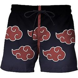 Naruto Beach Shorts For Him - Akatsuki 3D Printing Summer Shorts For Men