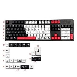 Death Note Key Caps - Misa Amane Red White ISO Death Note Keycaps Set